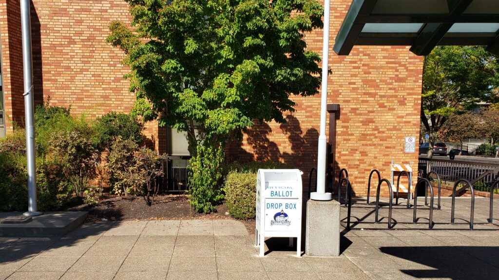 Corvallis Public Library Ballot Drop Box