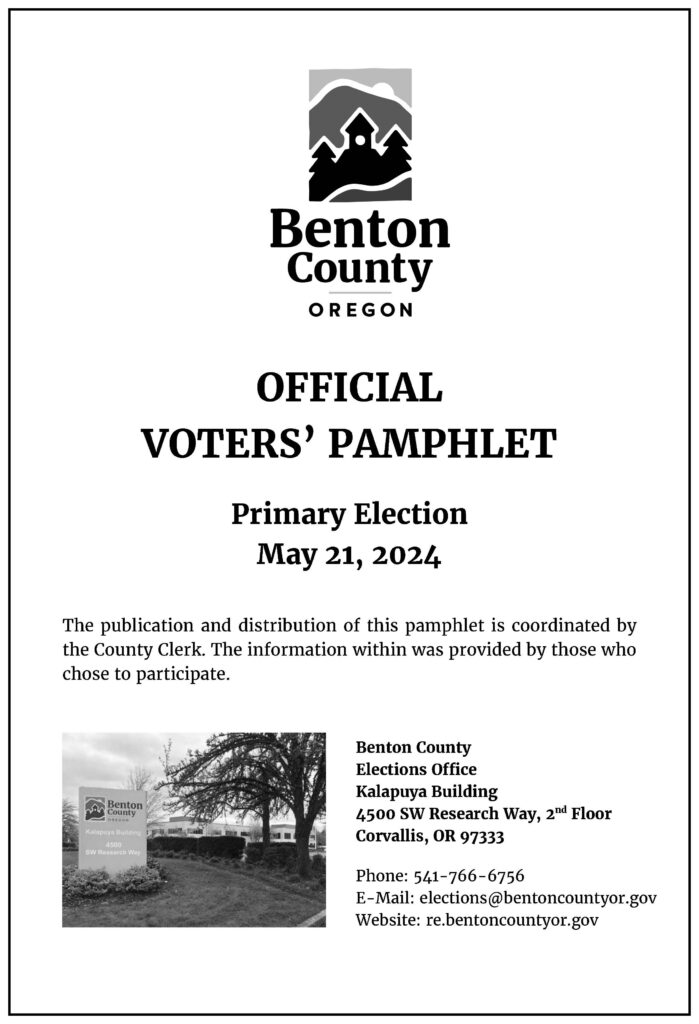 ElectionsVoters' Pamphlet Benton County Records and Elections, Oregon