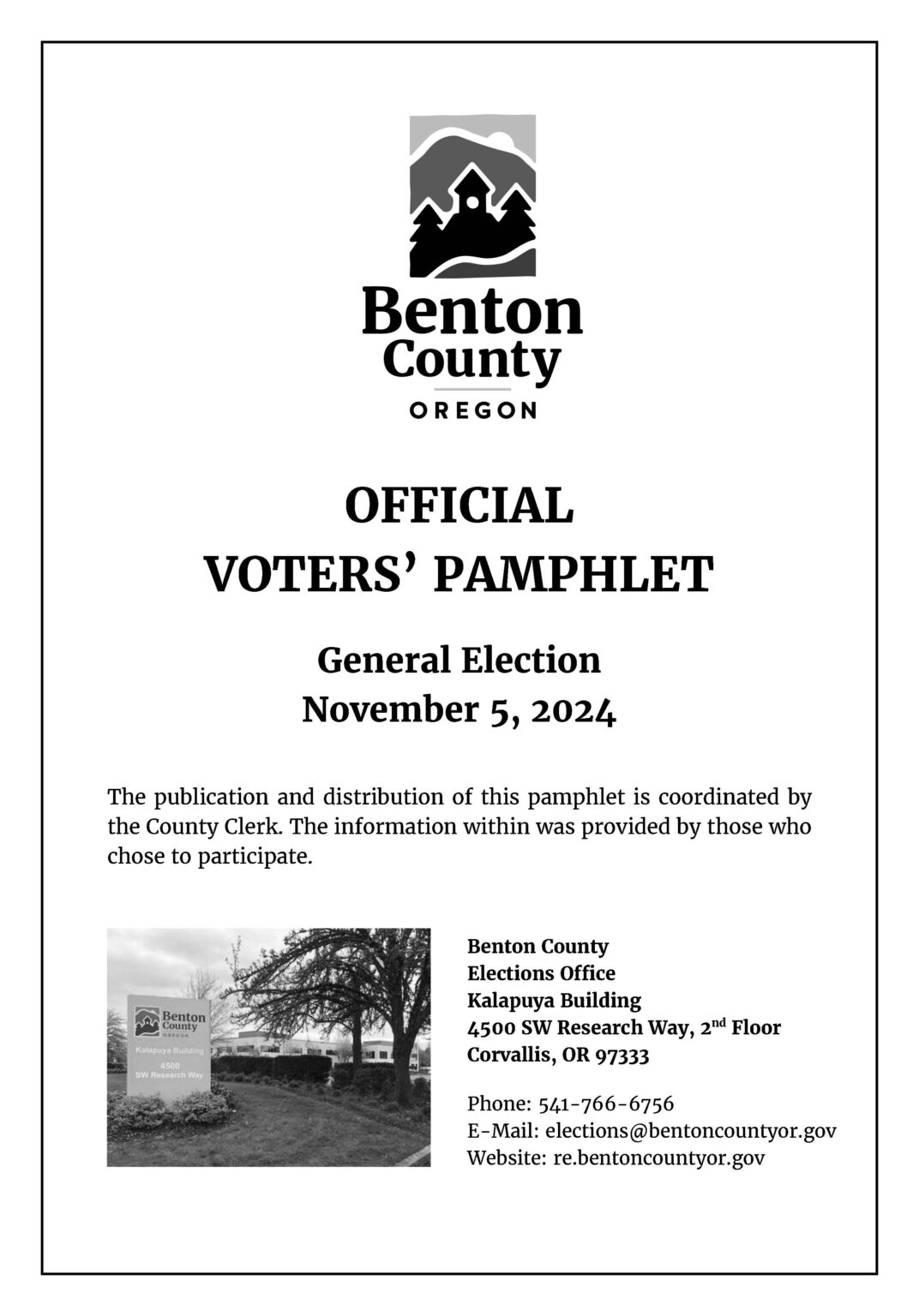 Voters' Pamphlet - Benton County Records And Elections, Oregon